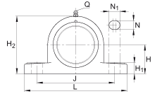 直立式軸承座單元 RASEY45-TV-VA, 塑料軸承座，內(nèi)圈帶平頭螺釘?shù)耐馇蛎媲蜉S承，耐腐蝕設計，R密封