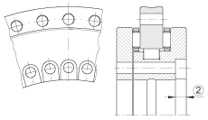 轉(zhuǎn)臺(tái)軸承 RTC100, 雙列，用于絲杠安裝