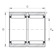 滾針軸承 RNA6918-ZW, 尺寸系列 69，雙列