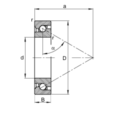推力角接觸球軸承 BSB040090-T, 單向，接觸角 α = 60°，限制公差