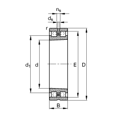 圓柱滾子軸承 NN3038-AS-K-M-SP, 根據(jù) DIN 5412-4 標(biāo)準(zhǔn)的主要尺寸, 非定位軸承, 雙列，帶錐孔，錐度 1:12 ，可分離, 帶保持架，減小的徑向內(nèi)部游隙，限制公差