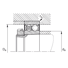 自調(diào)心球軸承 2212-K-2RS-TVH-C3, 根據(jù) DIN 630 標準的主要尺寸, 錐孔，錐度 1:12，兩側唇密封