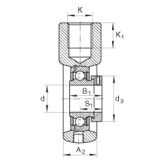 吊裝式軸承座單元 PHE20, 鑄鐵軸承座，帶偏心鎖圈的外球面球軸承，P 型密封